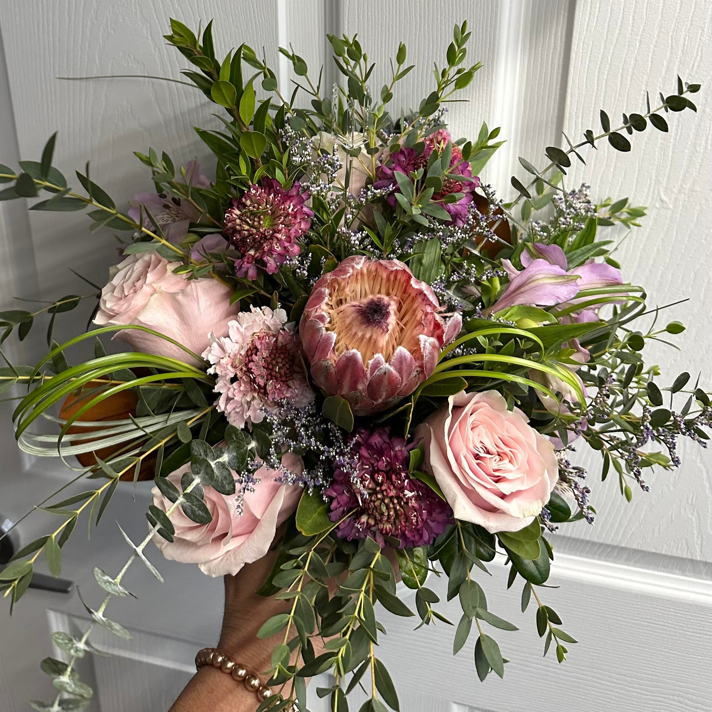 Premium Hand-tie bouquet (no vase, flowers may need to be substituted based  on availability